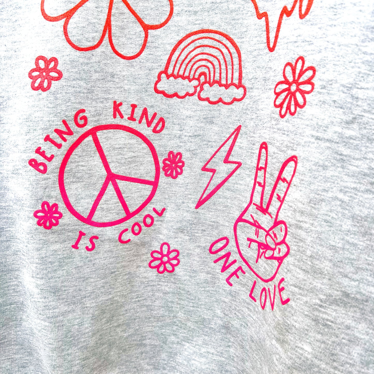 hippie heart sweatshirt - light grey