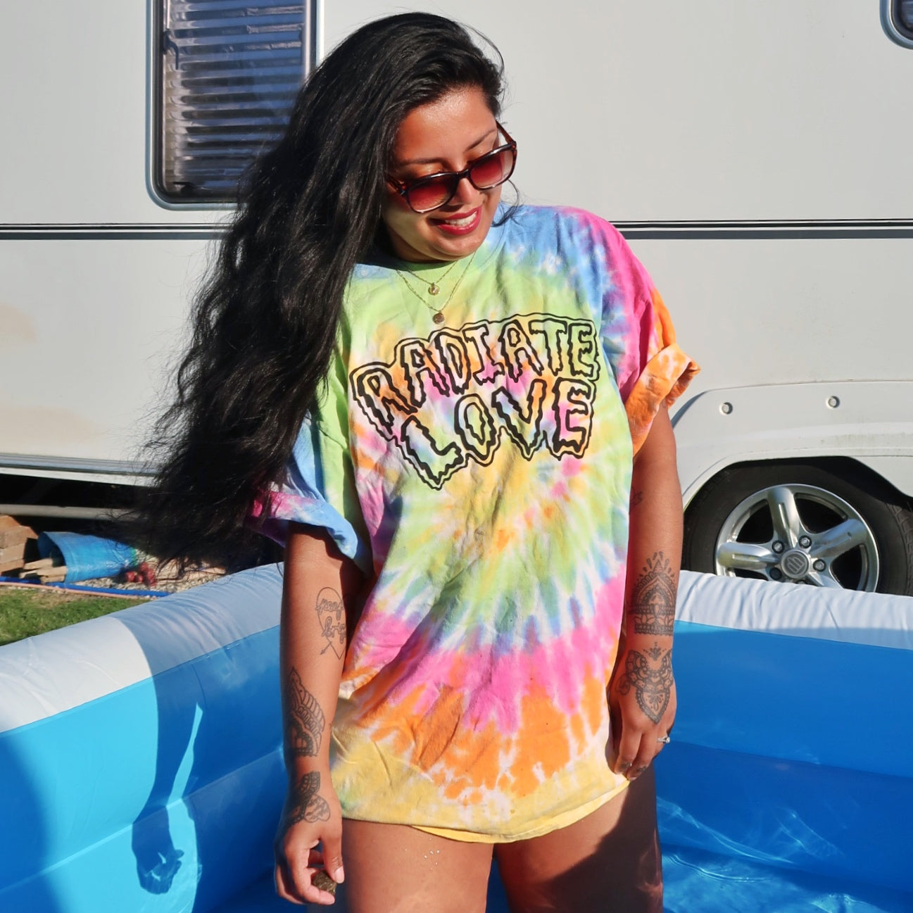 radiate love tie-dye t-shirt - pastel mix