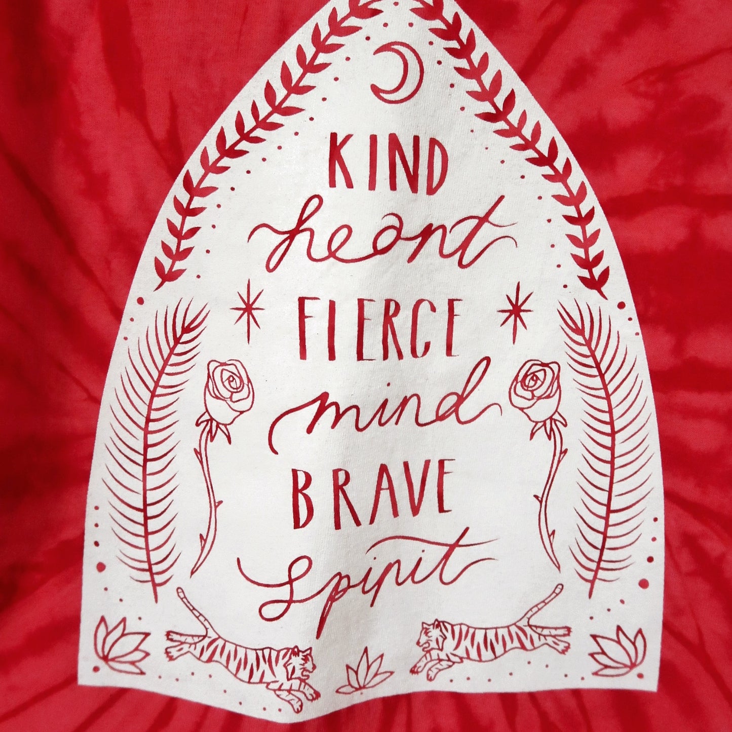 kind heart, fierce mind, brave spirit tassel top - red