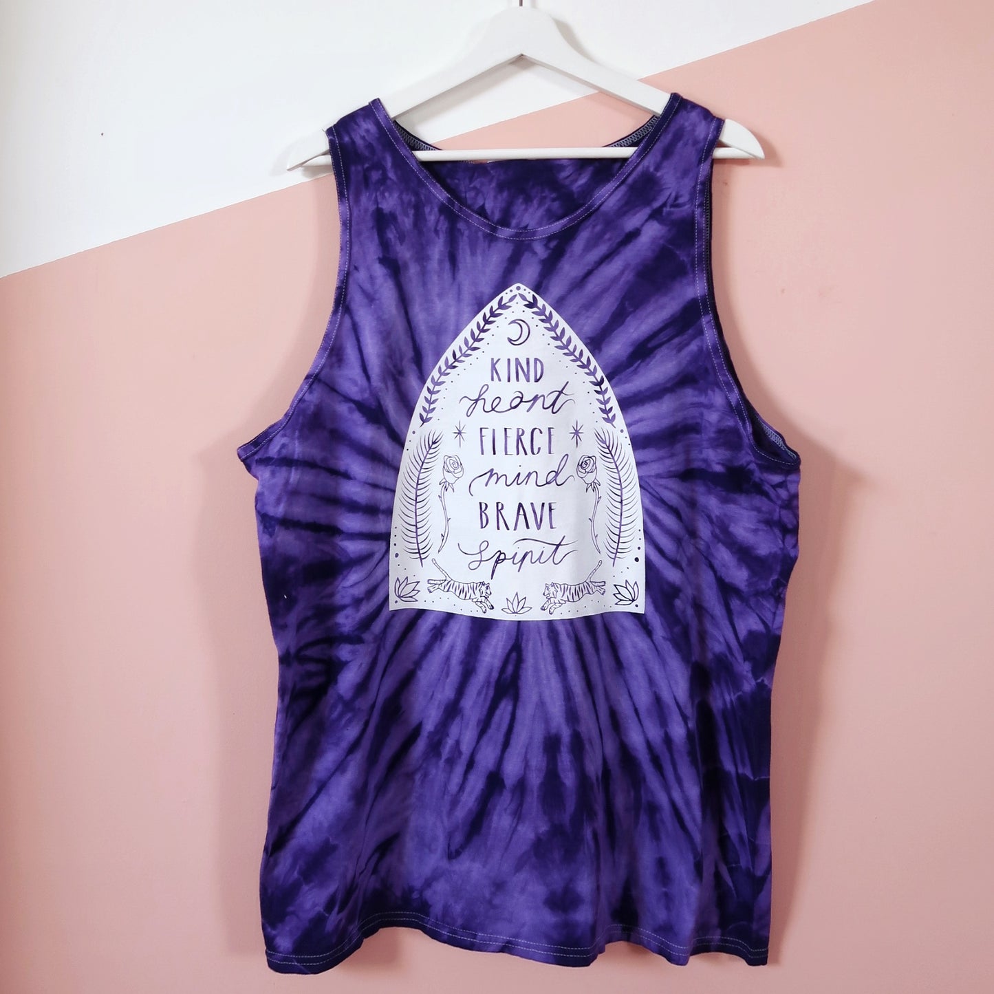 kind heart, fierce mind, brave spirit vest top - purple