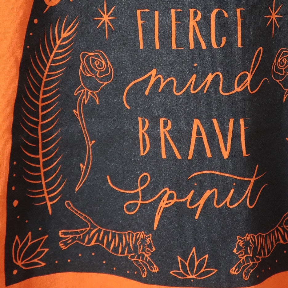 kind heart, fierce mind, brave spirit t-shirt - orange
