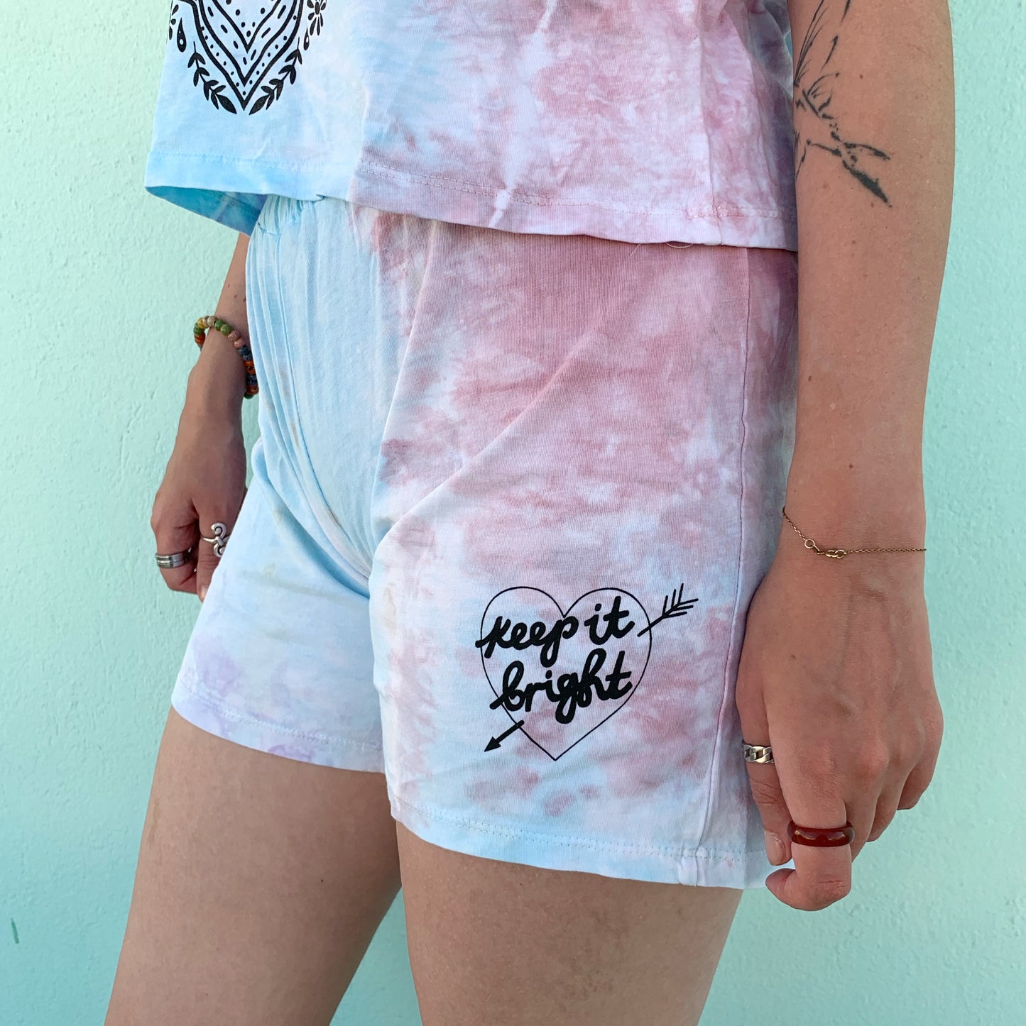 keep it bright tie-dye lounge shorts