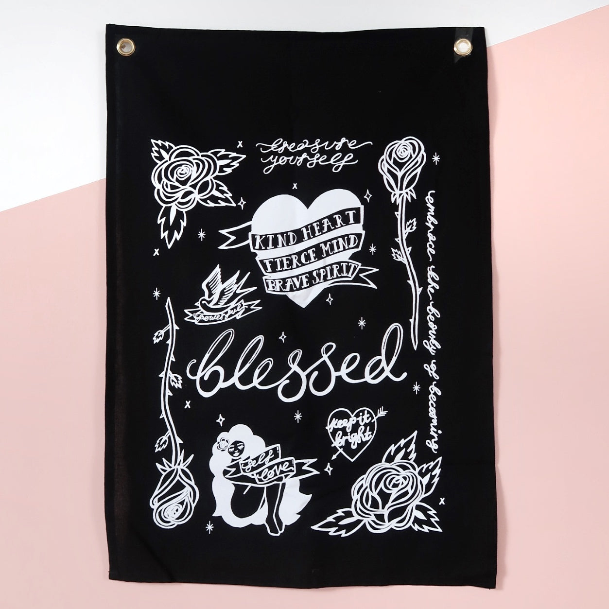 tattoo flash wall hanging - black