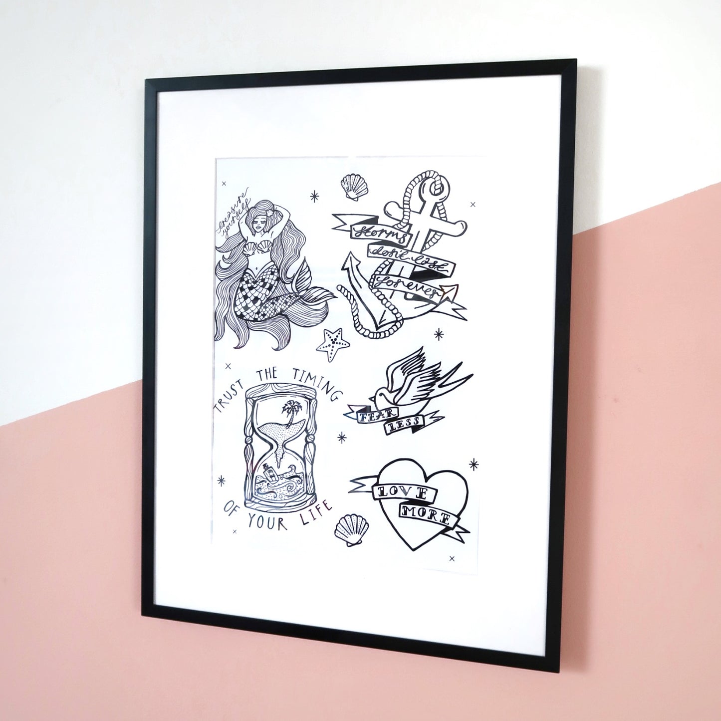 nautical flash sheet - A4 print - black & white