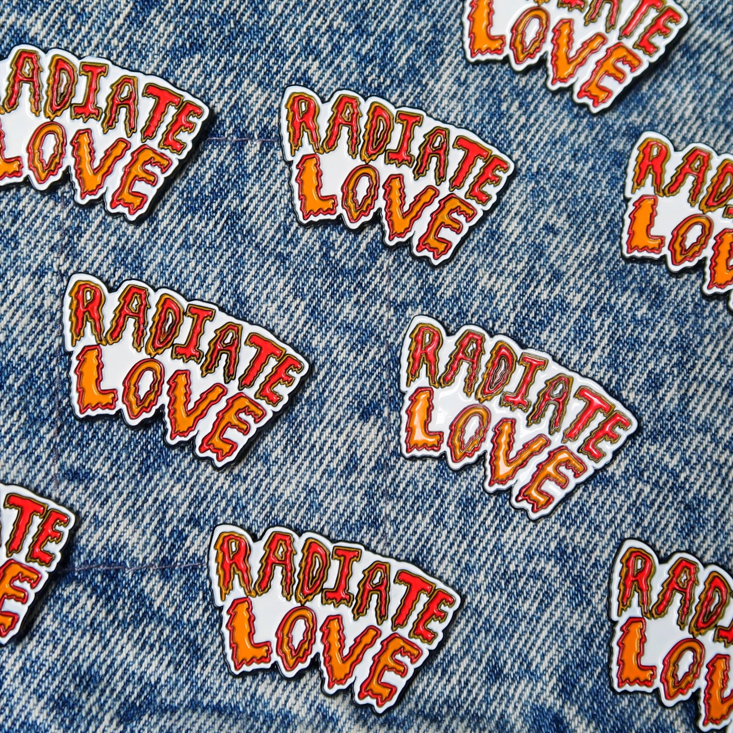 radiate love enamel pin badge