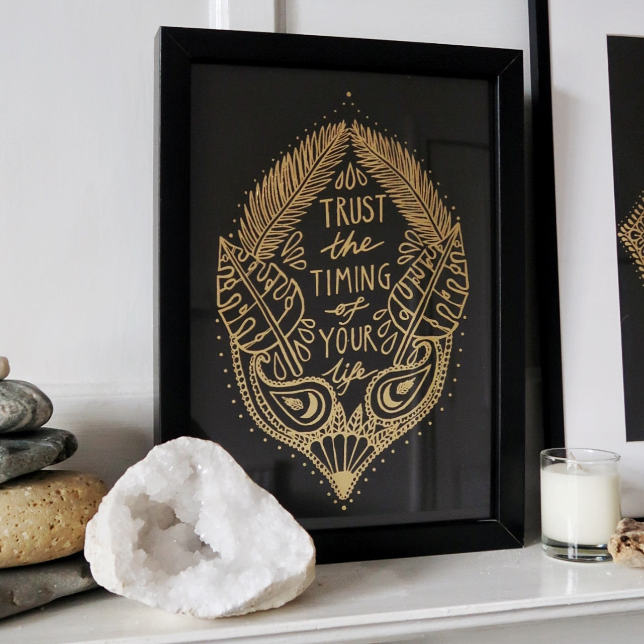 trust the timing of your life - metallic gold - A4 print