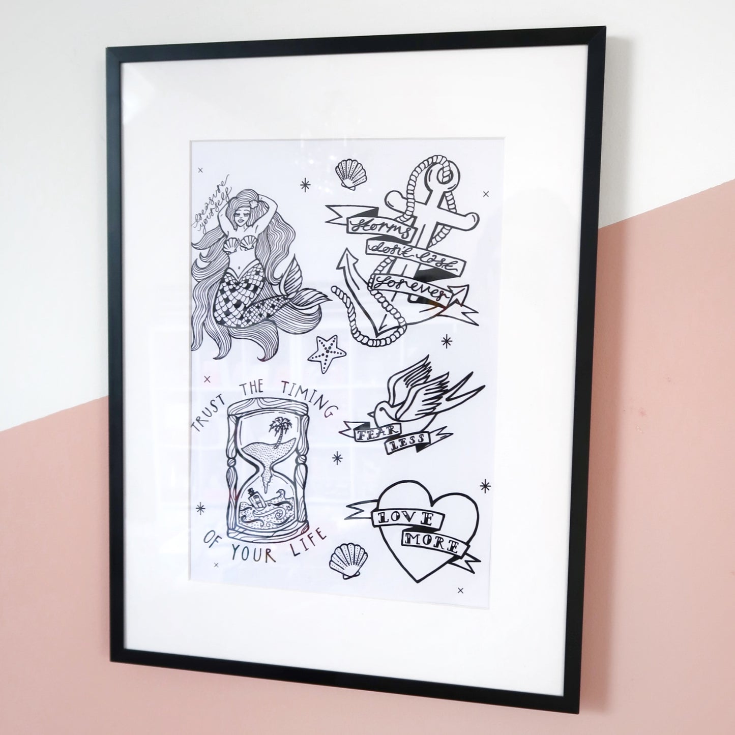 nautical flash sheet - A4 print - black & white