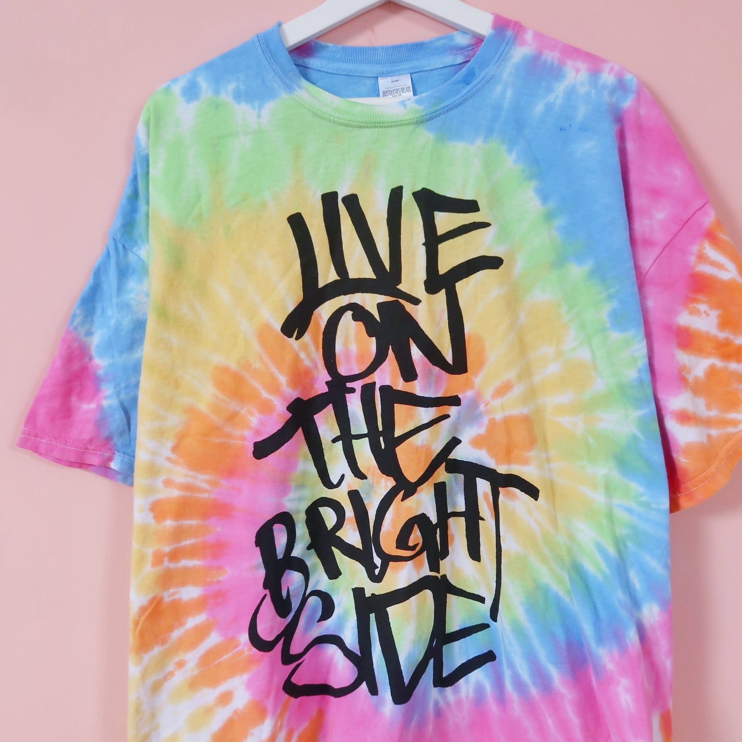 live on the bright side tie-dye t-shirt