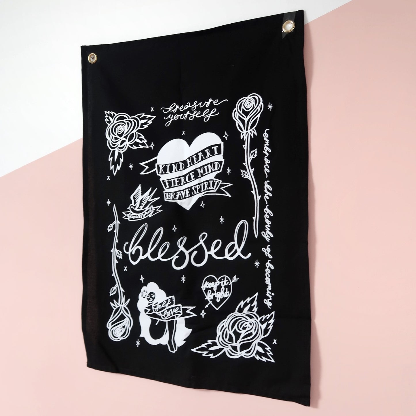 tattoo flash wall hanging - black