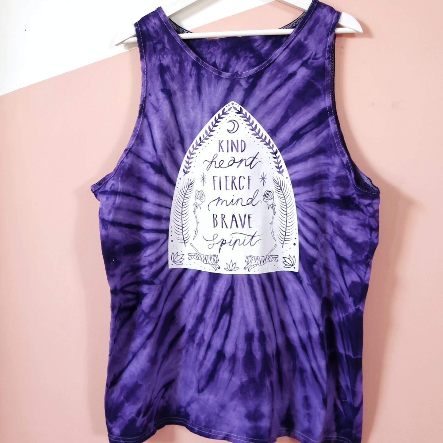 kind heart, fierce mind, brave spirit vest top - purple