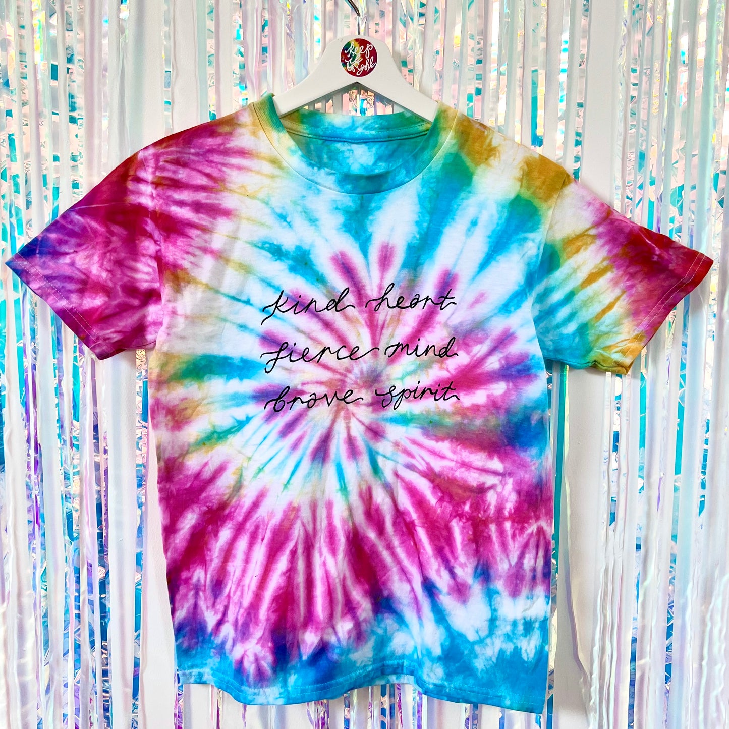 kind heart, fierce mind, brave spirit tie-dye t-shirt