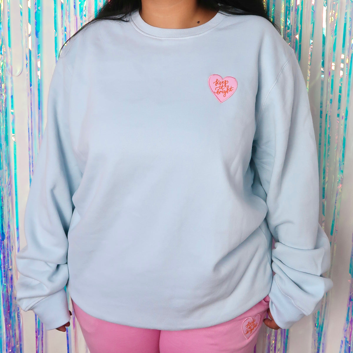 keep it bright embroidered sweatshirt - blue