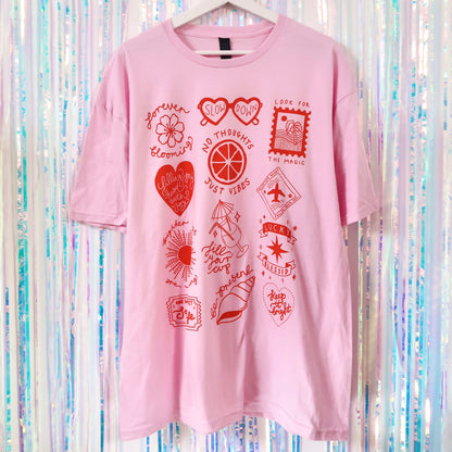 brighter days t-shirt - pink & orange