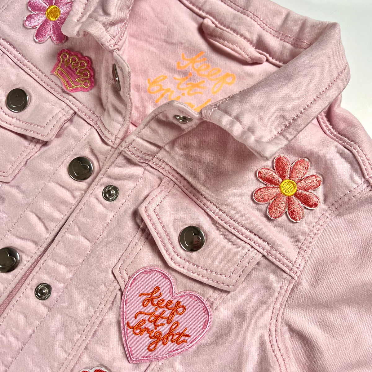 ‘flower power’ kids denim jacket