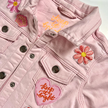 ‘flower power’ kids denim jacket