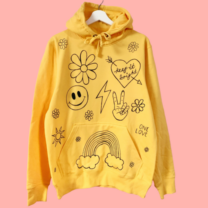 hippie heart hand-painted hoodie