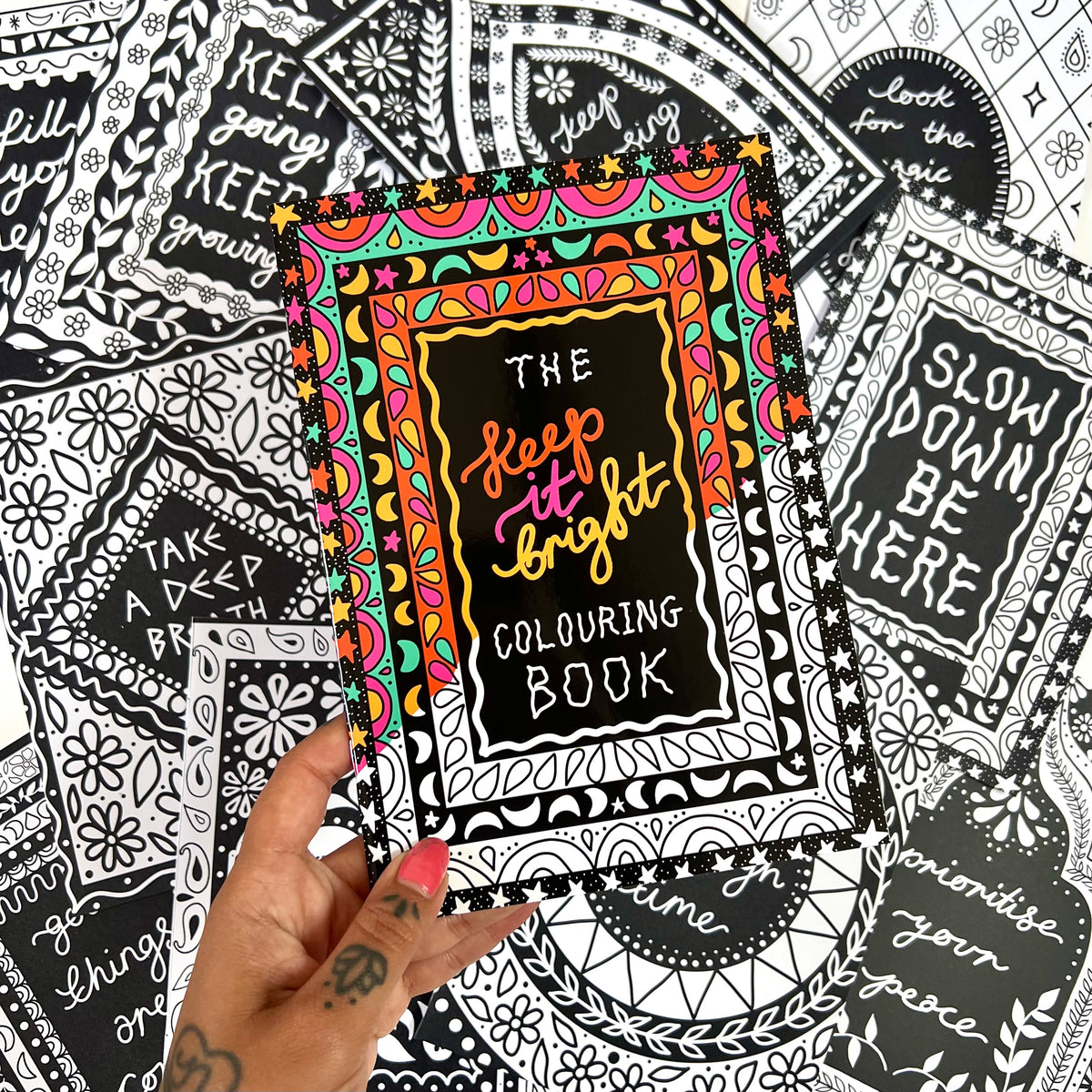 keep it bright colouring book - 10 prints