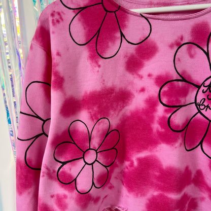 flower power tie-dye crop sweatshirt
