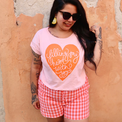 filling my heart with joy crop top