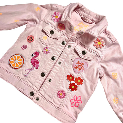 ‘flower power’ kids denim jacket