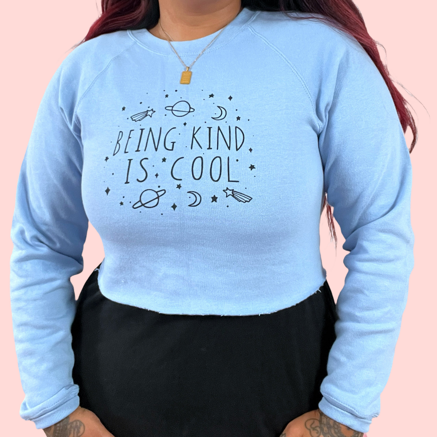 being kind is cool crop sweatshirt