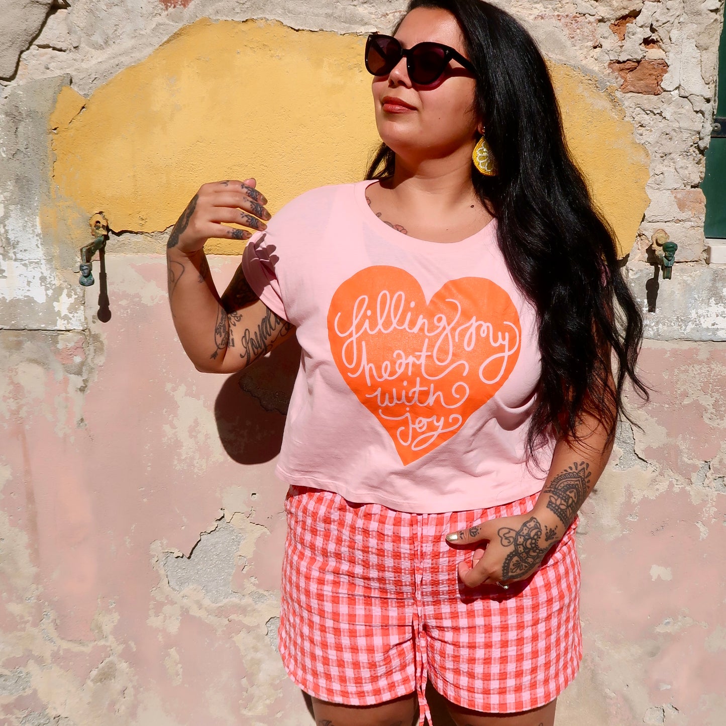 filling my heart with joy crop top