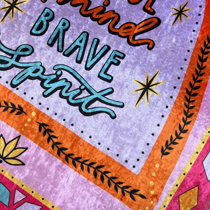 kind heart, fierce mind, brave spirit rug