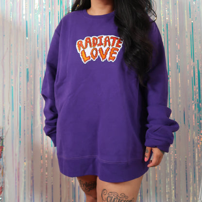 radiate love embroidered sweatshirt - purple