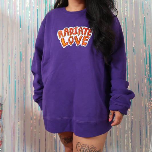 radiate love embroidered sweatshirt - purple