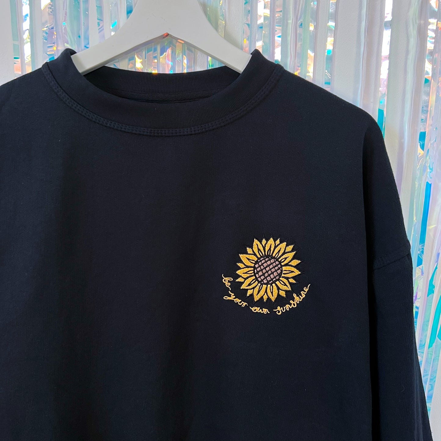 be your own sunshine embroidered sweatshirt - navy