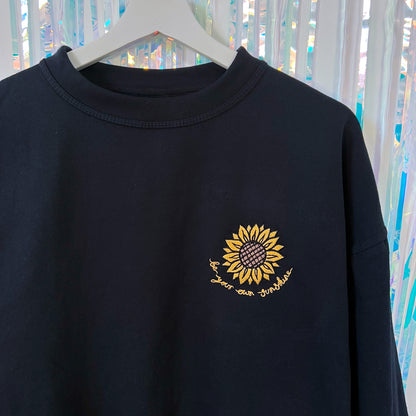 be your own sunshine embroidered sweatshirt - navy