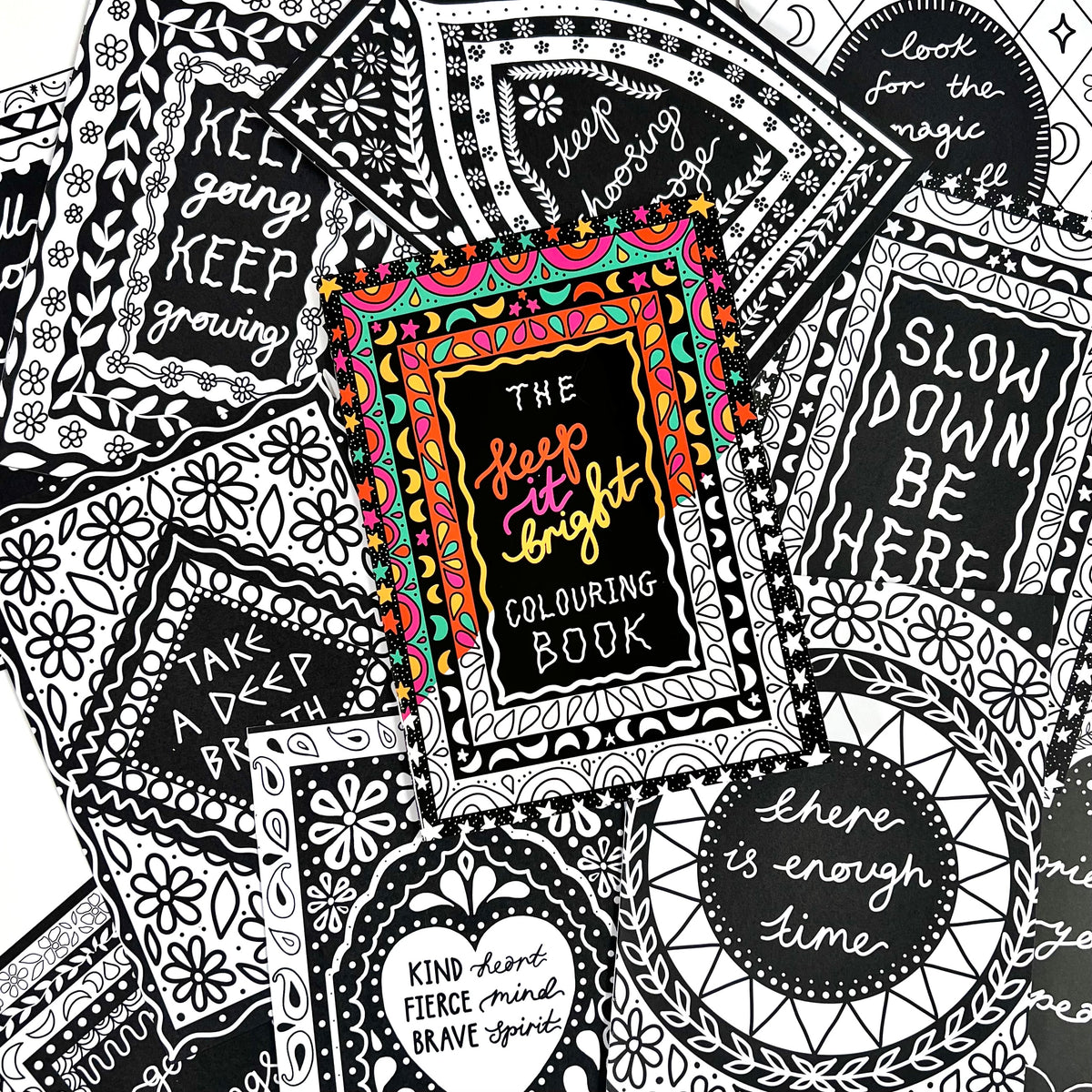 keep it bright colouring book - 10 prints