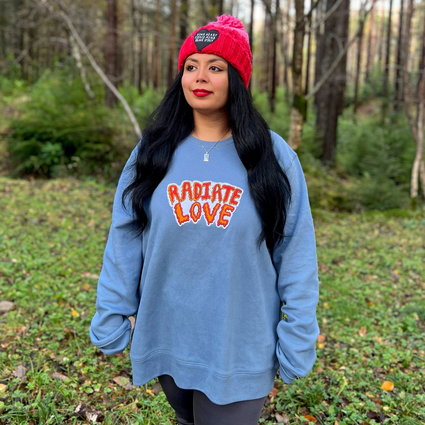 radiate love embroidered sweatshirt - dusky blue