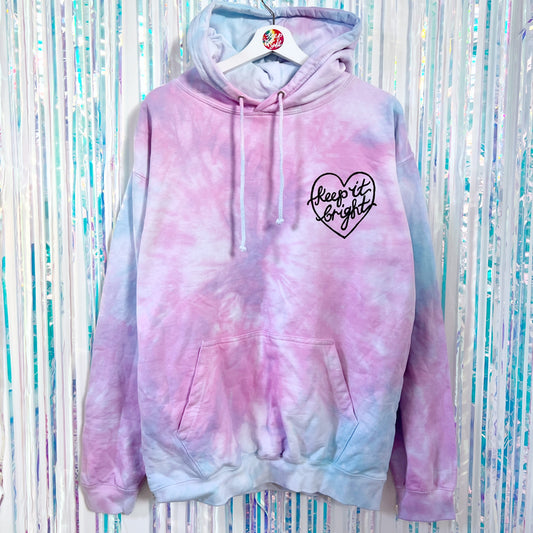 keep it bright tie dye hoodie - L