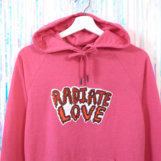 radiate love embroidered hoodie - pink