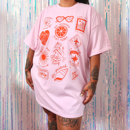 brighter days t-shirt - pink & orange