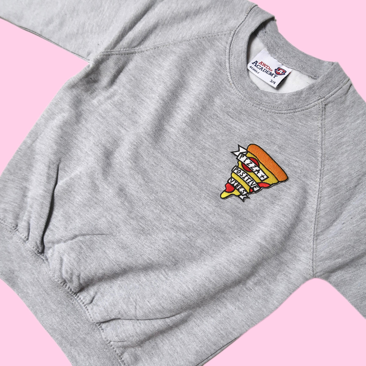 pizza & positive vibes - kids sweatshirt - grey