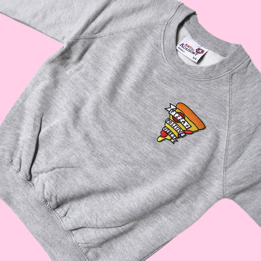 pizza & positive vibes - kids sweatshirt - grey