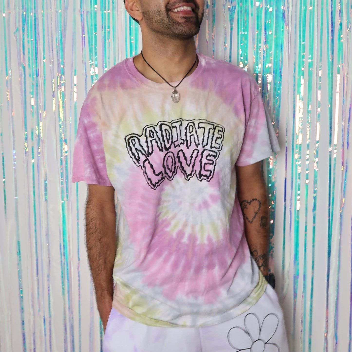 radiate love tie-dye t-shirt - pastel fade