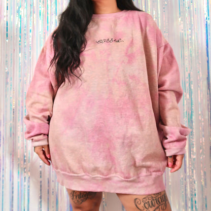 blessed embroidered sweatshirt - tie dye