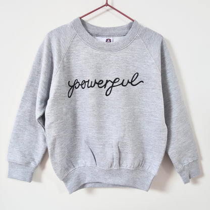 powerful - kids sweatshirt - grey