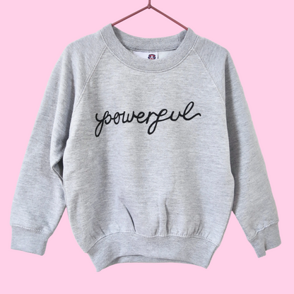 powerful - kids sweatshirt - grey