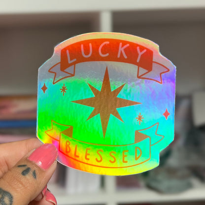 lucky & blessed sticker
