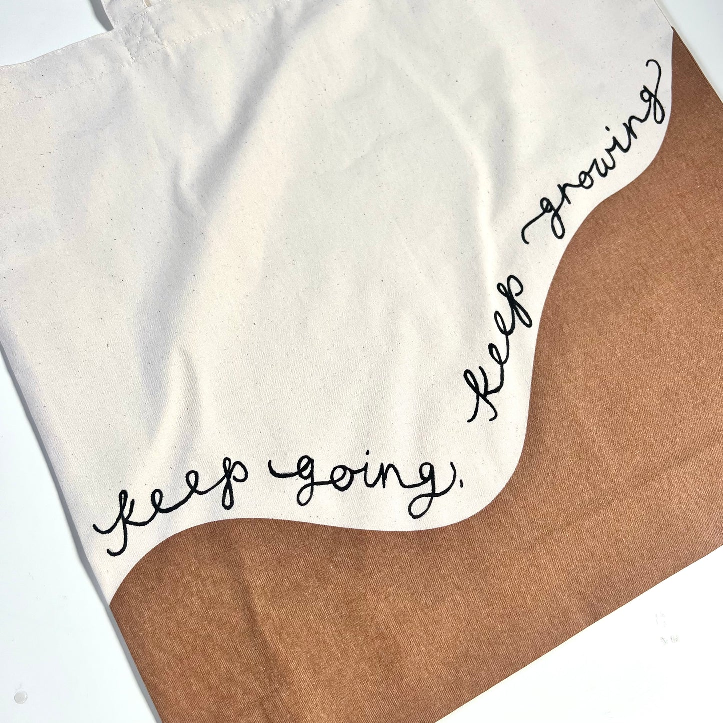 keep going, keep growing tote bag - tan