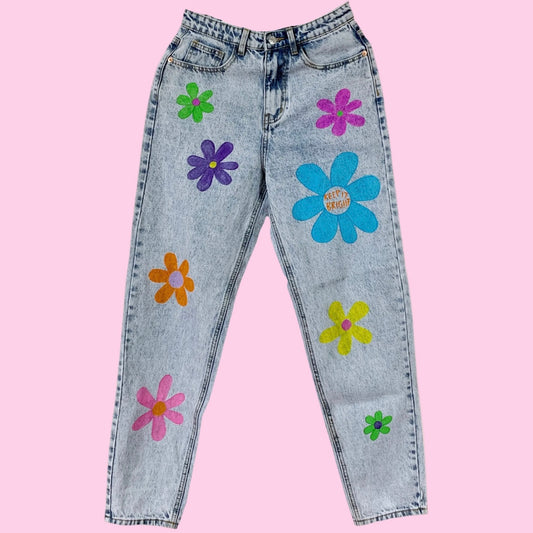 flower power mom jeans