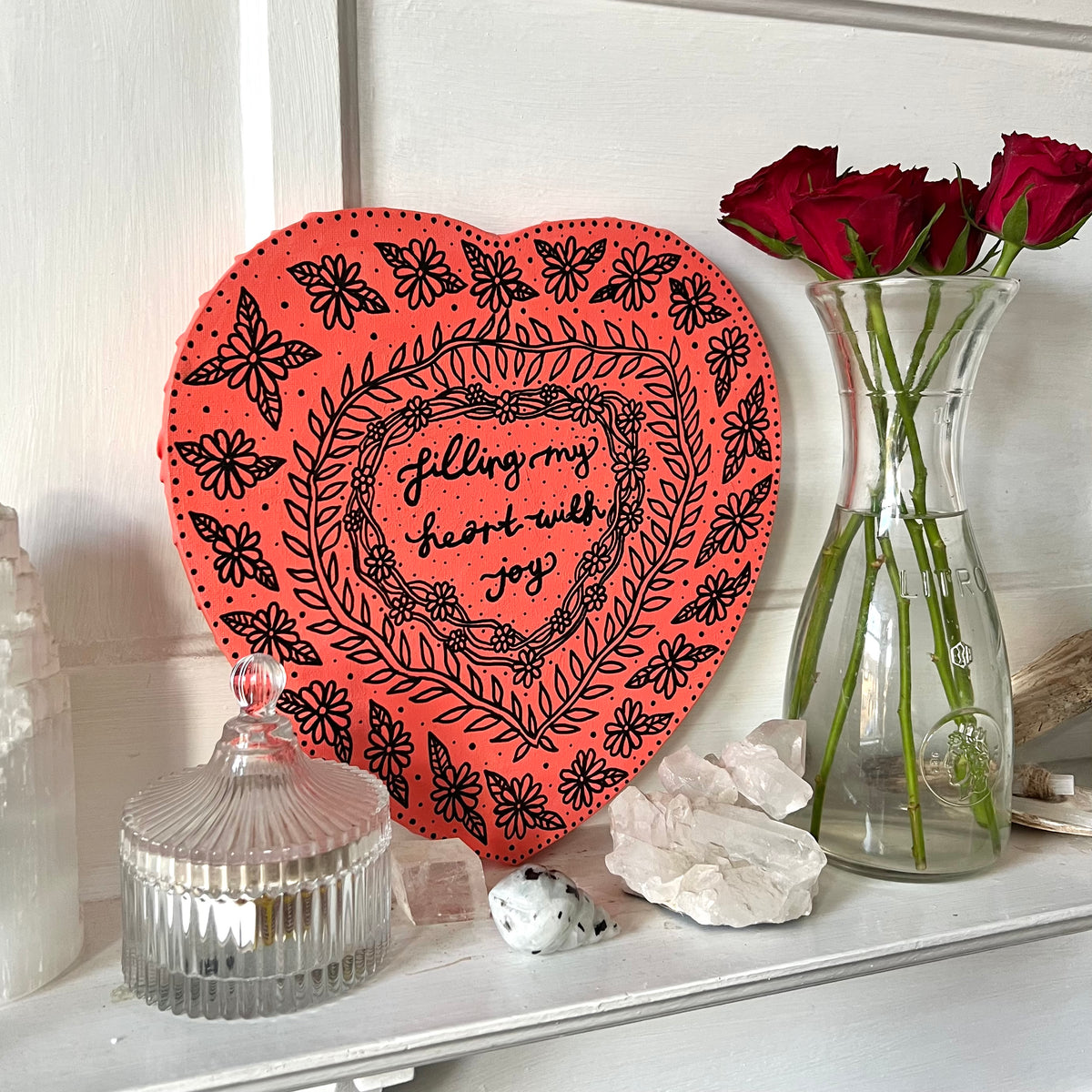 filling my heart with joy - heart canvas