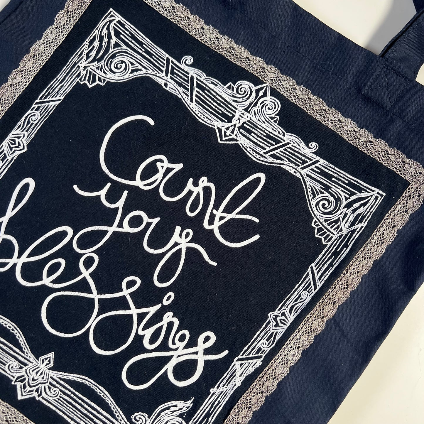 count your blessings tote bag - navy