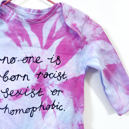 hate is taught tie dye baby bodysuit