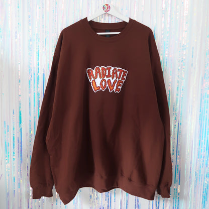 radiate love embroidered sweatshirt - chocolate