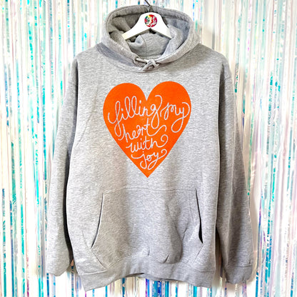 filling my heart with joy pullover hoodie - light grey